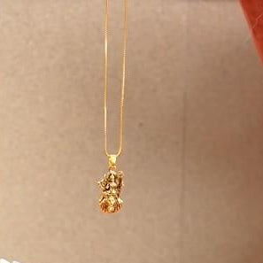 Gold Plated Ambe Mataji Pendant with Chain