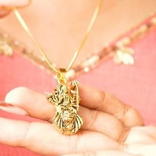 Gold Plated Ambe Mataji Pendant with Chain