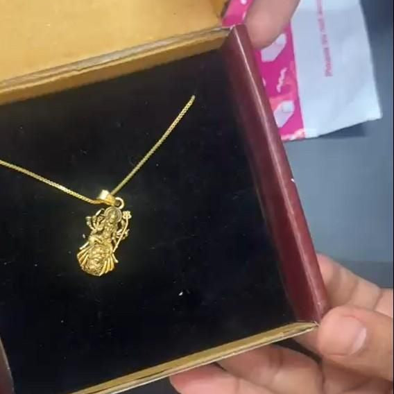 Gold Plated Ambe Mataji Pendant with Chain