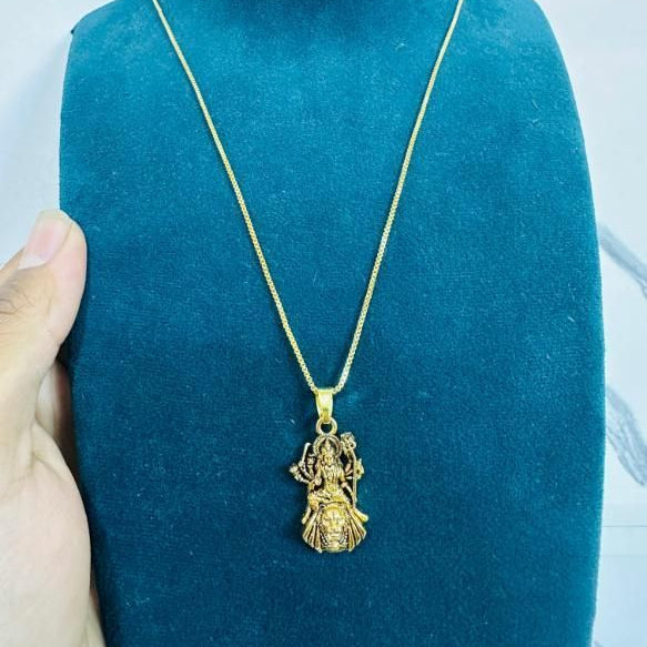 Gold Plated Ambe Mataji Pendant with Chain