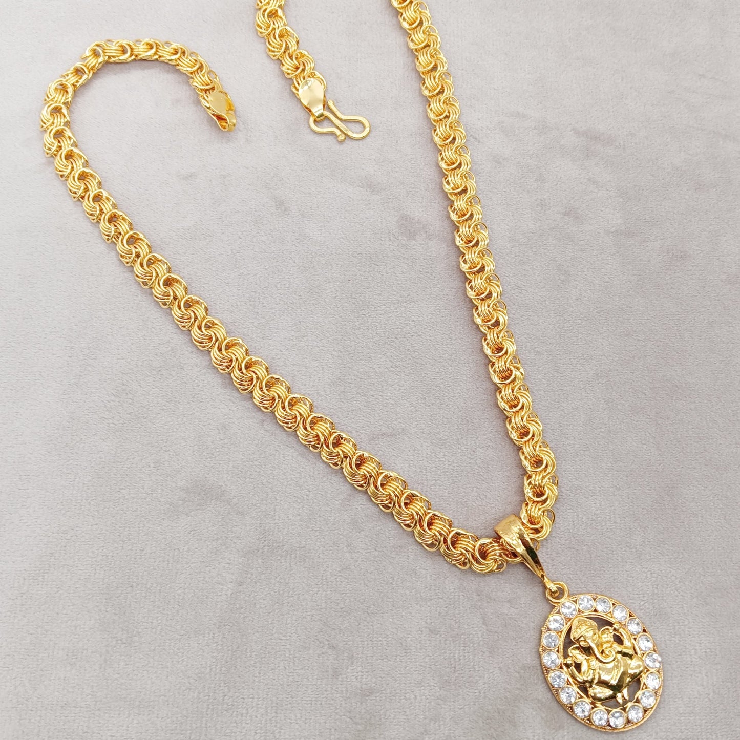 Luxurious Men's Gold Plated Pendant With Chain Vol 6