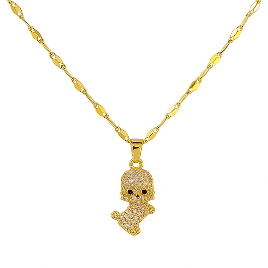 Diamond Puppy Pendant Necklace-0