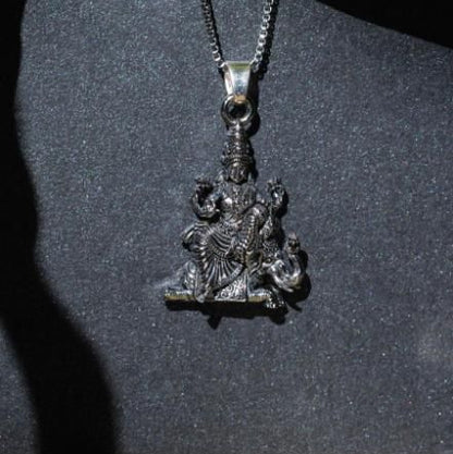 Laxmi on Hatiji Oxidized Pendant with Chain