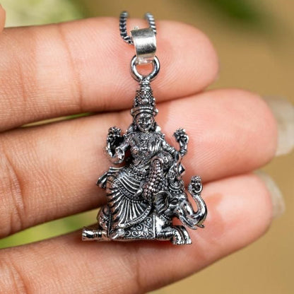 Laxmi on Hatiji Oxidized Pendant with Chain