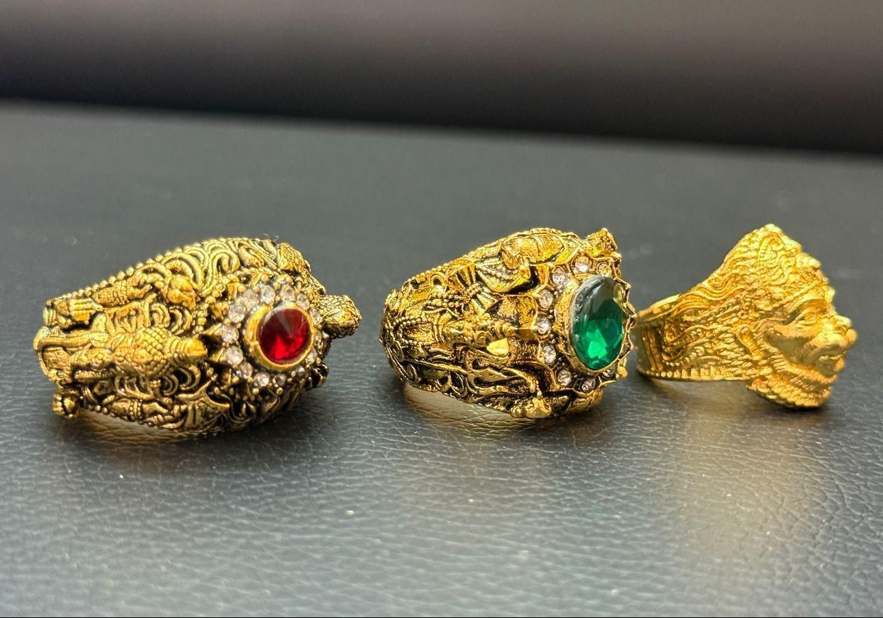 Religious Ring of Shivji Ganeshji & Hanumanji Combo of 3