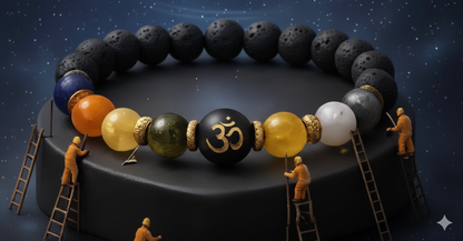 Natural Beads Om Bracelet