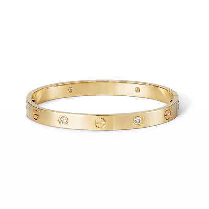 Elegant Diamond Screw Bangle Bracelet-3