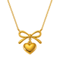 Bow Heart Pendant Necklace – Dainty Cute Pendant Jewelry Gift-0